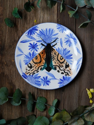 Handcraft Design Tile Plate Butterfly