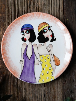 Handcraft Design Tile Plate Medium Size Twins