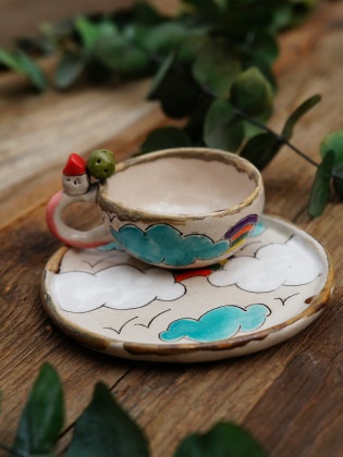 Handcraft Design Ceramic Turkish Coffee Set