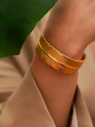 Handmade Gold Plated Brass Bracelet Wings