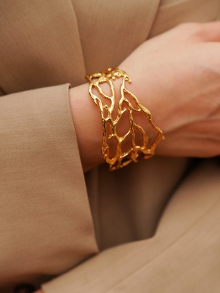 Handmade Gold Plated Brass Bracelet