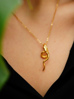 Handmade Snake Design Brass Necklace