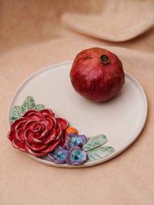 Handmade Design Flower Ceramic Plate