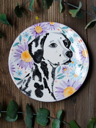 Handmade Ceramic Plate with Dalmatian