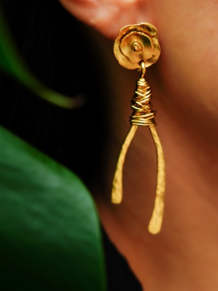 Handmade Gold Plated Brass Earrings