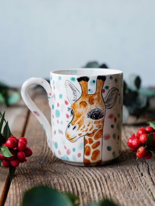 Handmade Tile Mug Giraffe