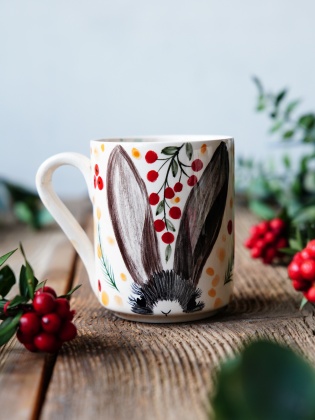 Handmade Tile Mug Bunny