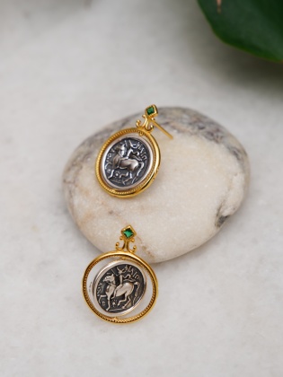 Handmade Silver Earrings with Coin Design