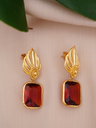 Handmade Design Gold Plated Brass Earrings