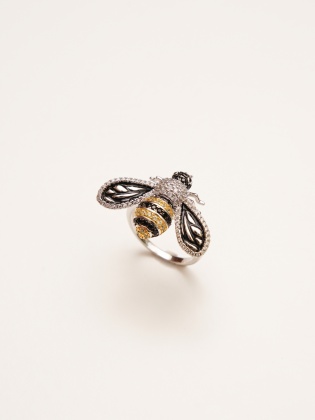 Handmade Design Silver Ring With Bee Desing