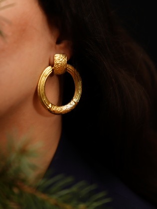 Handmade Gold Plated Brass Earrings