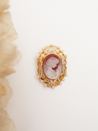 Handmade Design Silver Cameo Brooch