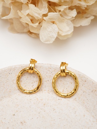 Handmade Ring Design Brass Earrings