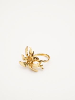 Handmade Flower Design Brass Ring