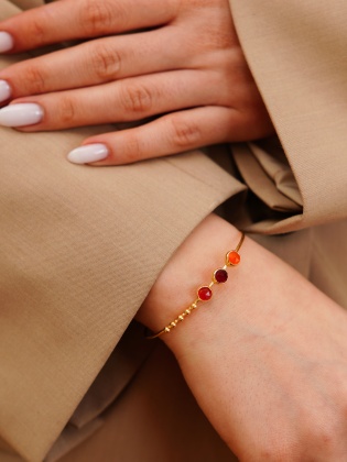 Handmade Silver Bracelet with Agate Stone