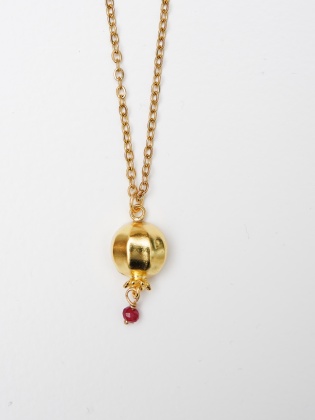 Handmade Gold-Plated Brass Pomegranate Design Necklace