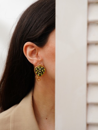 Silver Earrings with Peridot Stones